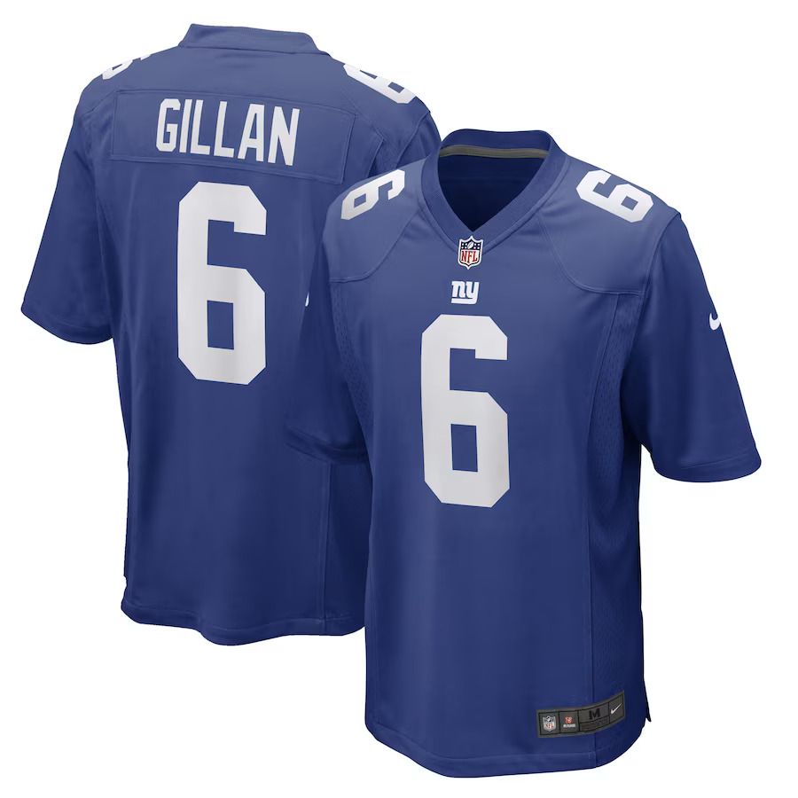 Men New York Giants 6 Jamie Gillan Nike Royal Game Player NFL Jersey